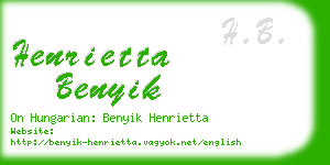 henrietta benyik business card